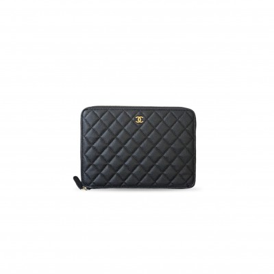 CHANEL CAVIAR QUILTED LARGE ZIPPED CLUTCH BLACK AP4846 (23*17*3cm)